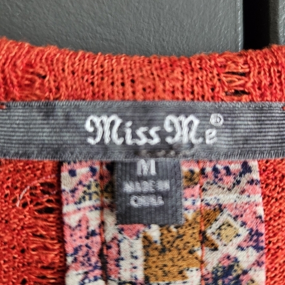 Miss Me Pieced Embellished Cardigan Sz Medium - Picture 10 of 11